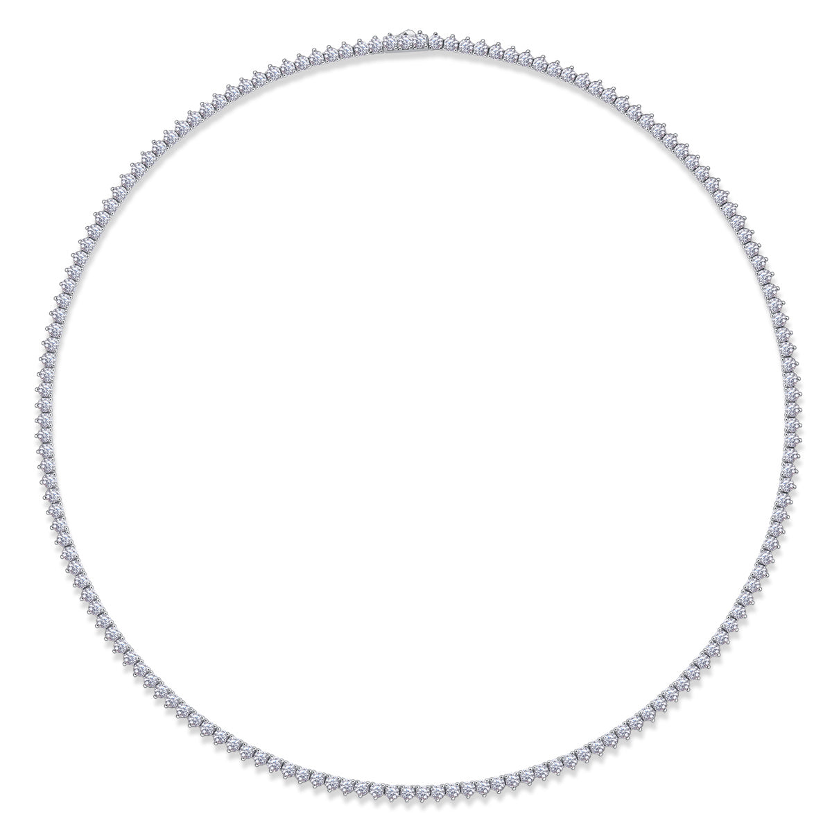United States SELLER - Moissanite Diamond Silver Tennis Chain Necklace - Goldz.vip
