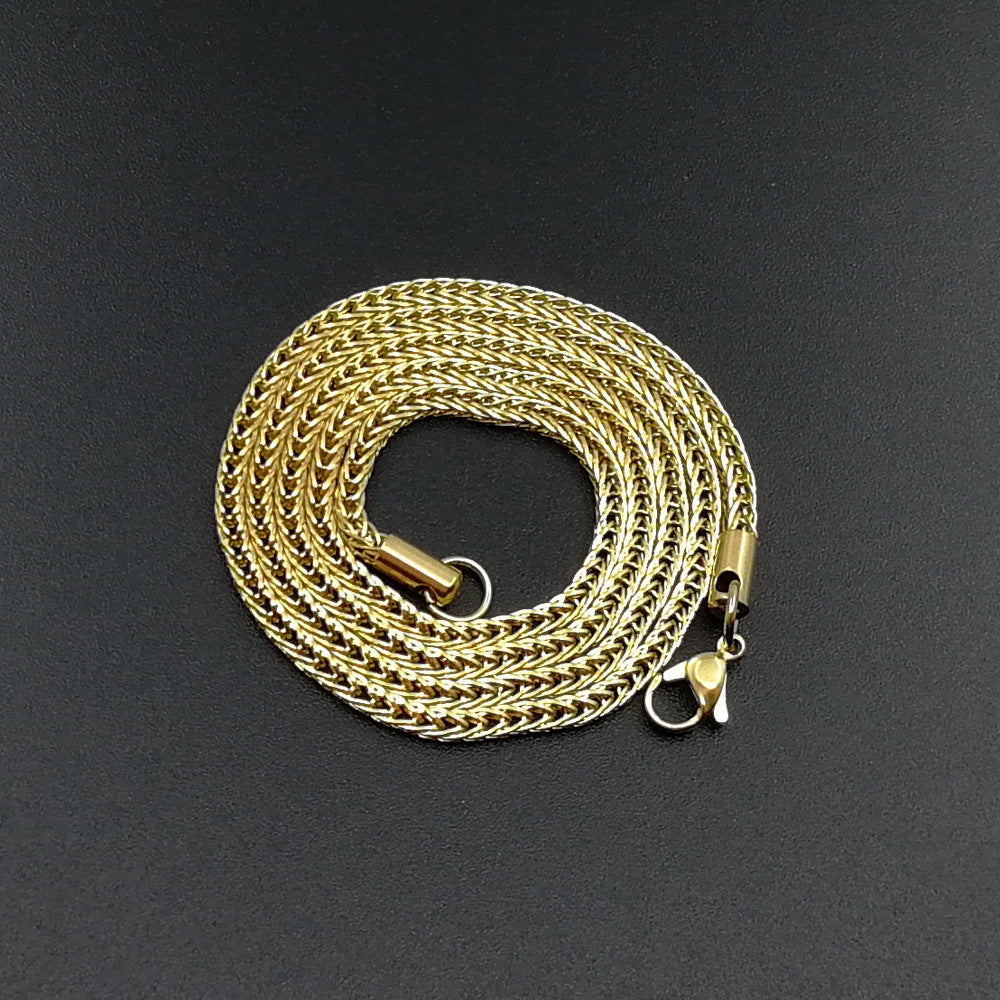 Stainless Steel Chain Necklace For Men And Women Vacuum Electroplating