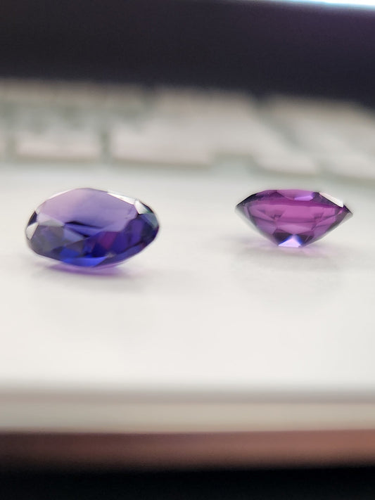 Ships from The USA Gem Lab Created Alexandrite Color Change Oval 12 x 10 - 2 PCS Gemstone