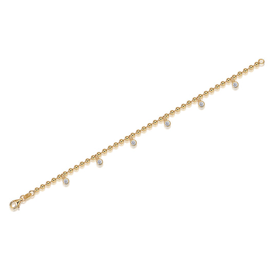 S925 Silver Bracelet Gold Plated with Moissanite Diamond