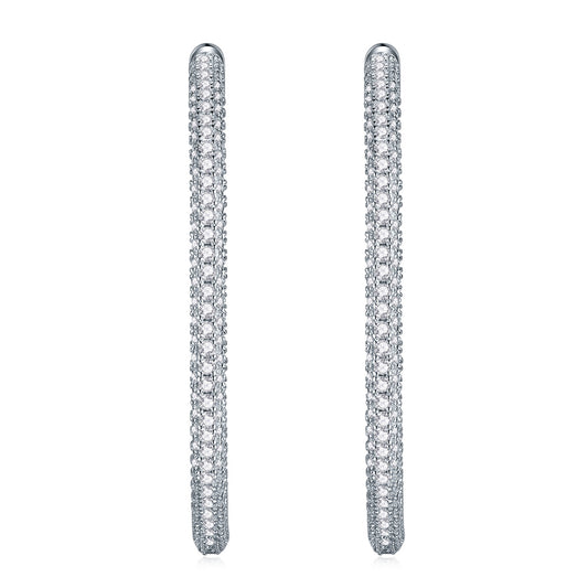 Ships from the USA - Silver Moissanite Earrings set - Passes Diamond Tester - Goldz.vip