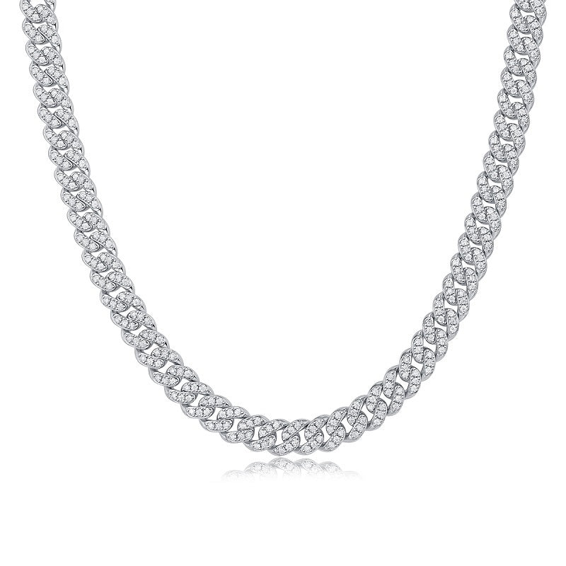 Goldz.vip Miami Link Cuban Necklace iced out in Moissanite Diamond bling