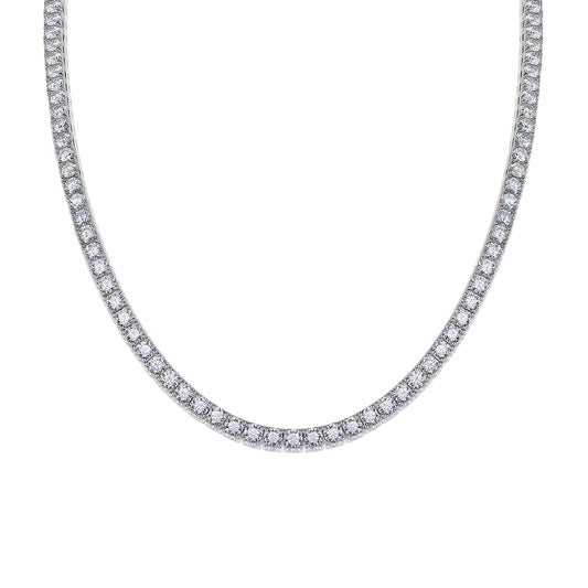 Goldz.vip Moissanite Diamond Tennis Necklace Silver look like a million bucks!