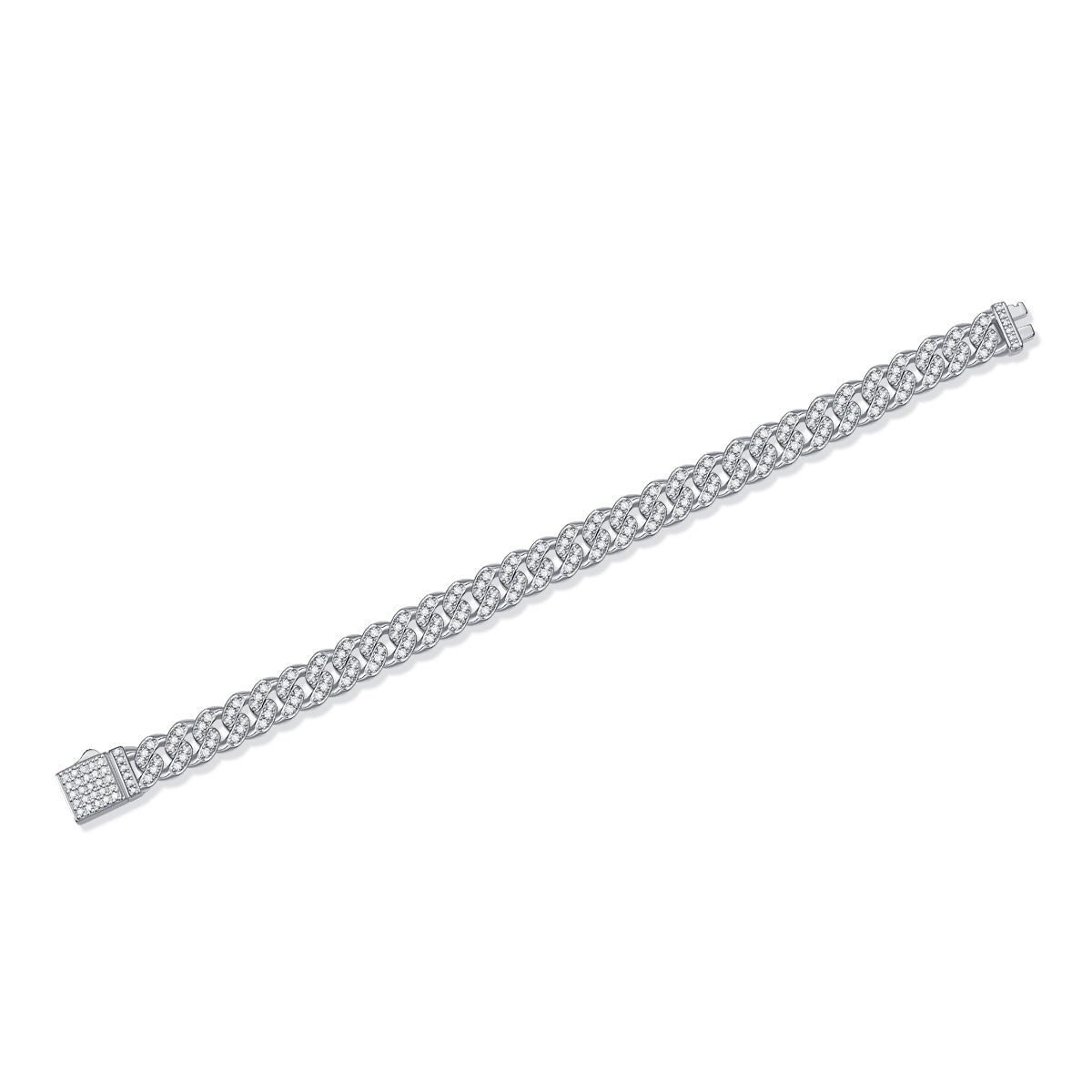 Goldz.vip - Silver Bracelet with Moissanite Gemstones - Sparkles Fire Rainbow Colors and will PASS a Diamond Tester