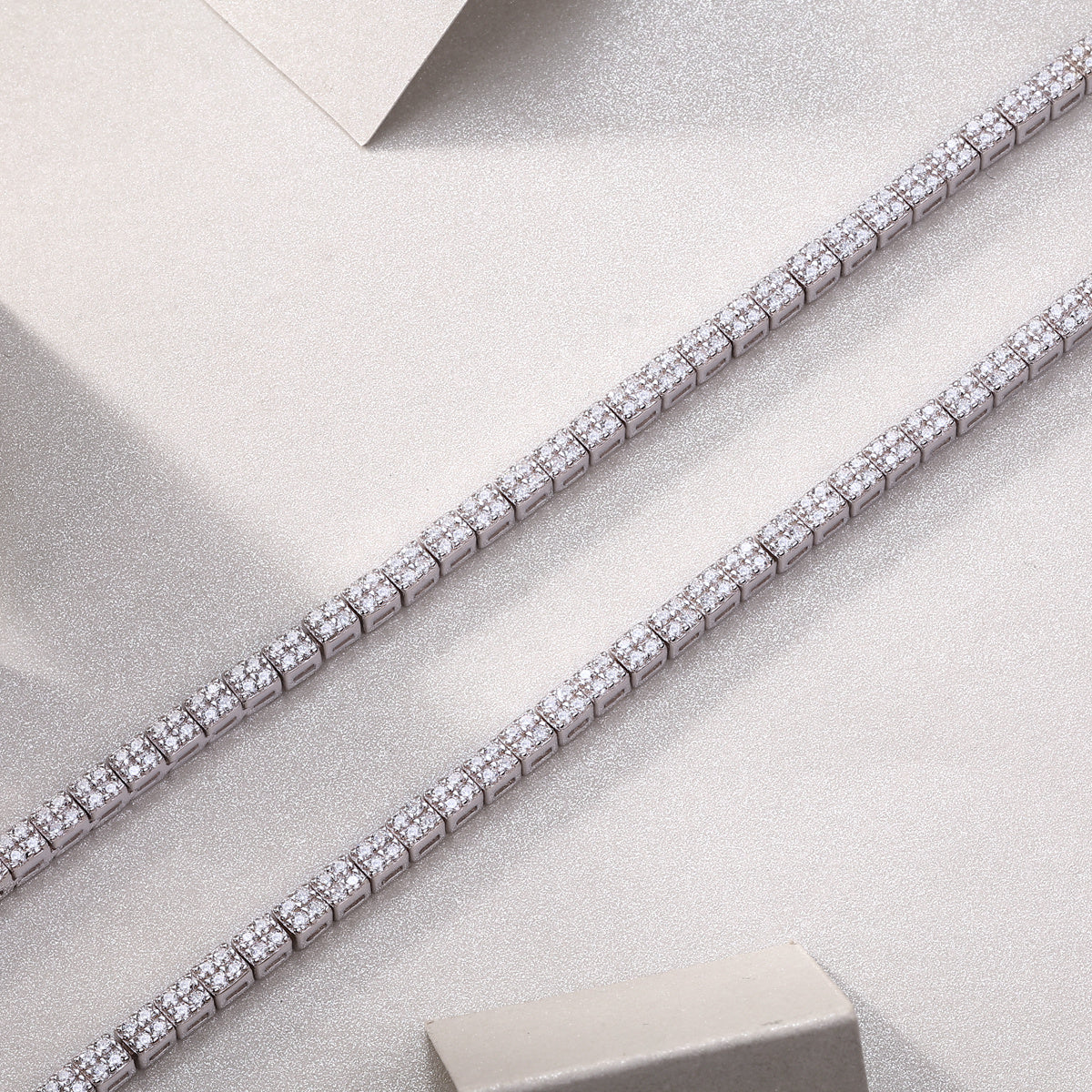 Ships from the USA - Goldz.vip - Tennis Necklace Silver inlaid with Moissanite Diamonds inlaid