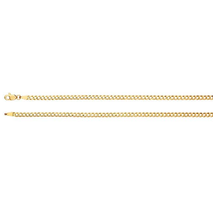 14K Yellow Gold Diamond-Cut Curb Rio Chain