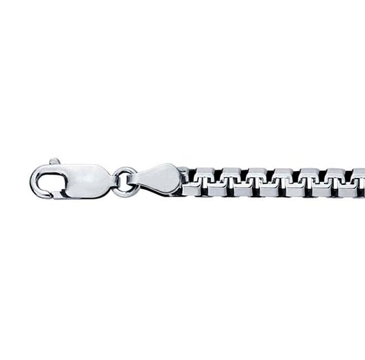 Sterling Silver Oxidized 3.7mm Greek Venetian Box Chain Bracelet Rio