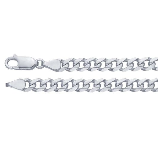 Sterling Silver Cross 5.6mm Curb Chain Bracelet Rio