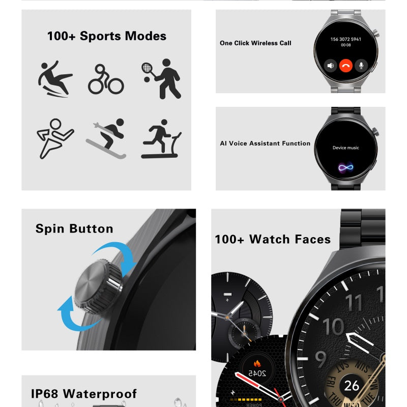 Businessman Smartwatch Answer Calls Heart Rate Monitor Waterproof
