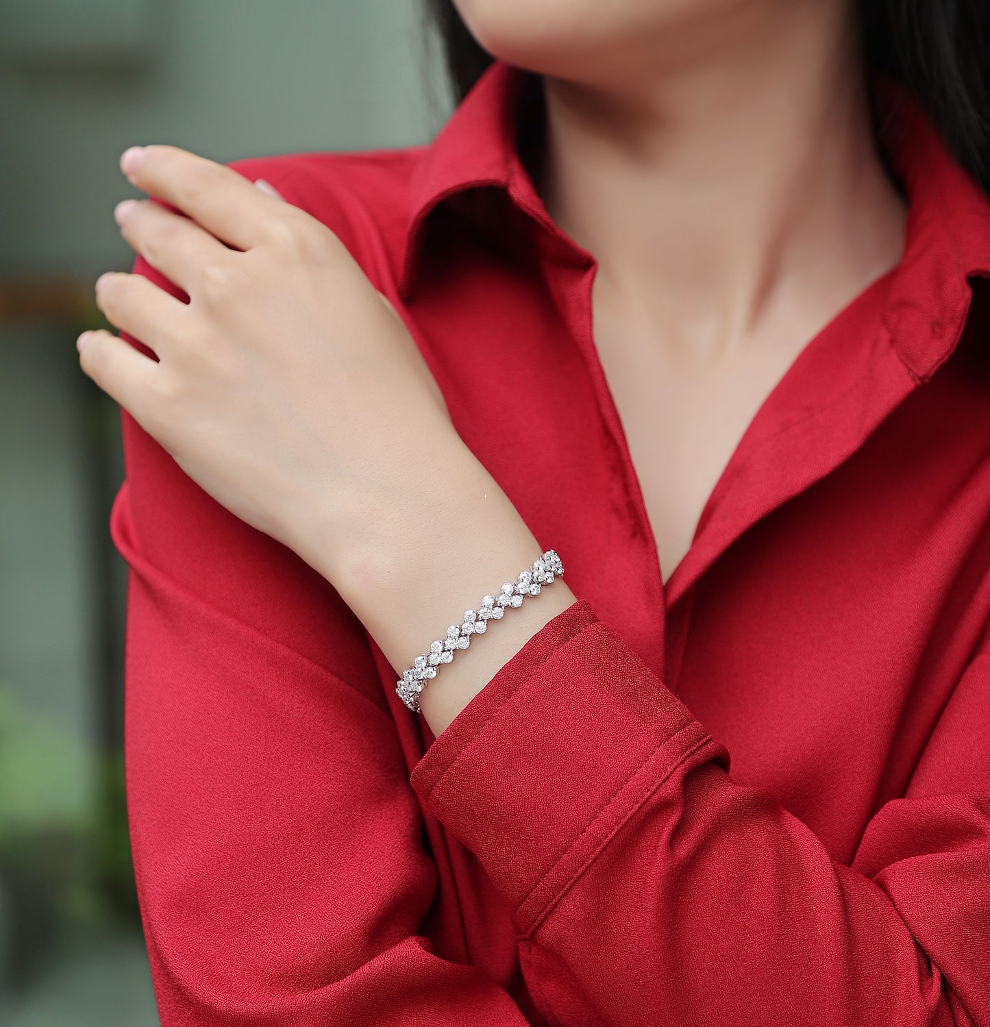 Goldz.vip Silver Moissanite Diamond Tennis Bracelet