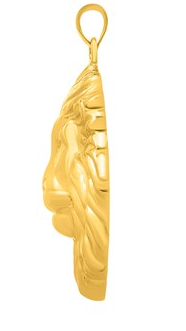 Lions Head Pendant in 14K Yellow Gold RC