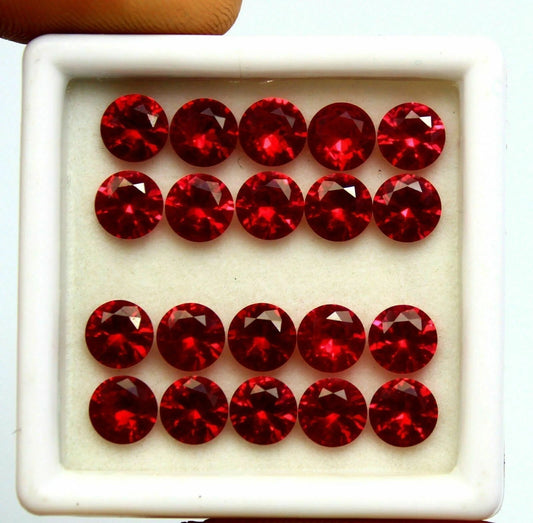 30.30 Total .Ct Weight Red Ruby Round Cut 6mm 40 Pcs Lot Loose Gemstone