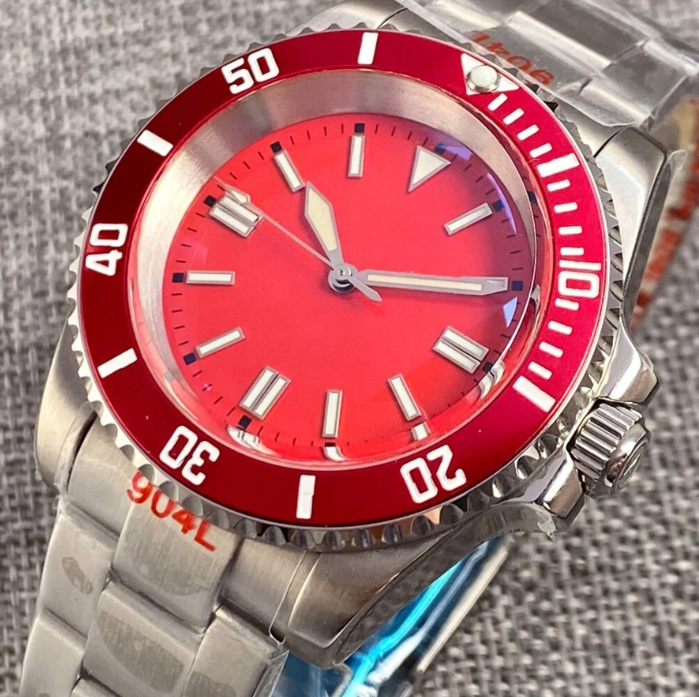 40mm Sub-Mariner Red Dial Sapphire Glass NH35A Automatic Mens Clone Watch
