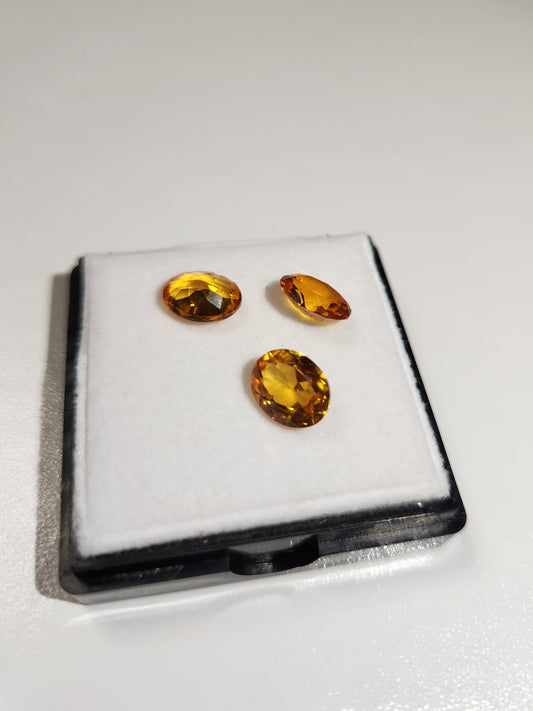 3 Pack of Beautiful Synthetic Yellow Gold Citrine Gemstones