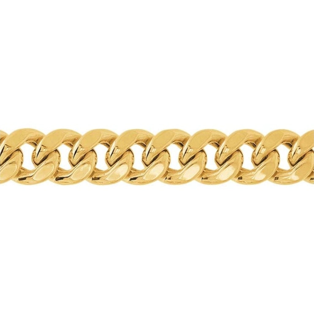 6.6mm thick 10K Yellow Gold Hollow Miami Cuban Chain Rio