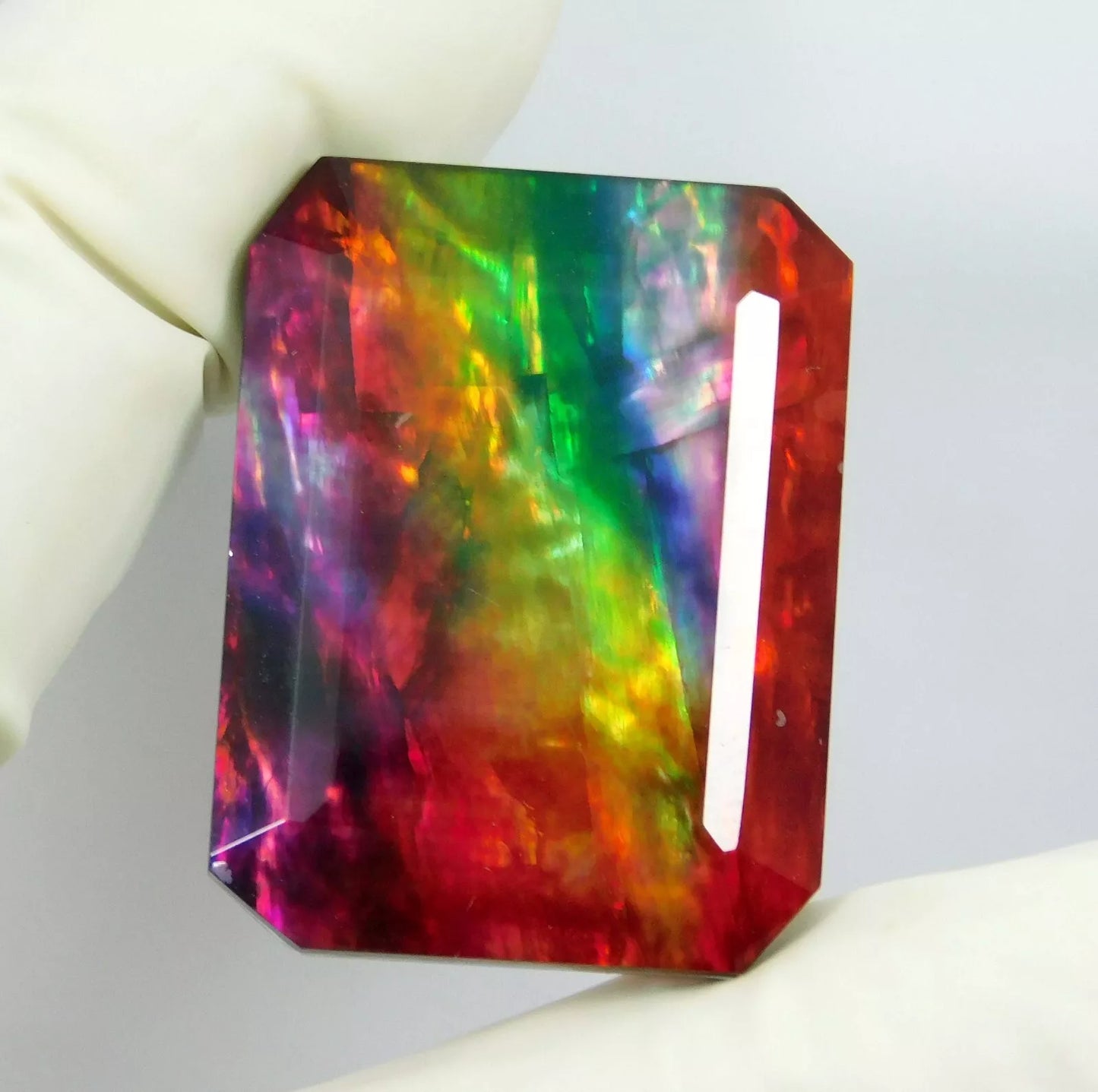 Doublet 50.70 Ct Certified Ammolite Opal-Like Loose Gemstone