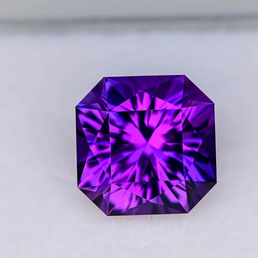 Natural Purple Blue Sapphire 8.20 Ct Asscher Cut GIE Certified Loose Gemstone