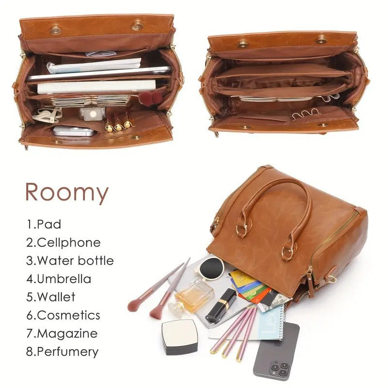 Ships from the United States of America - Women's Multifunctional Leather Shoulder Bag Handbag - Goldz.vip