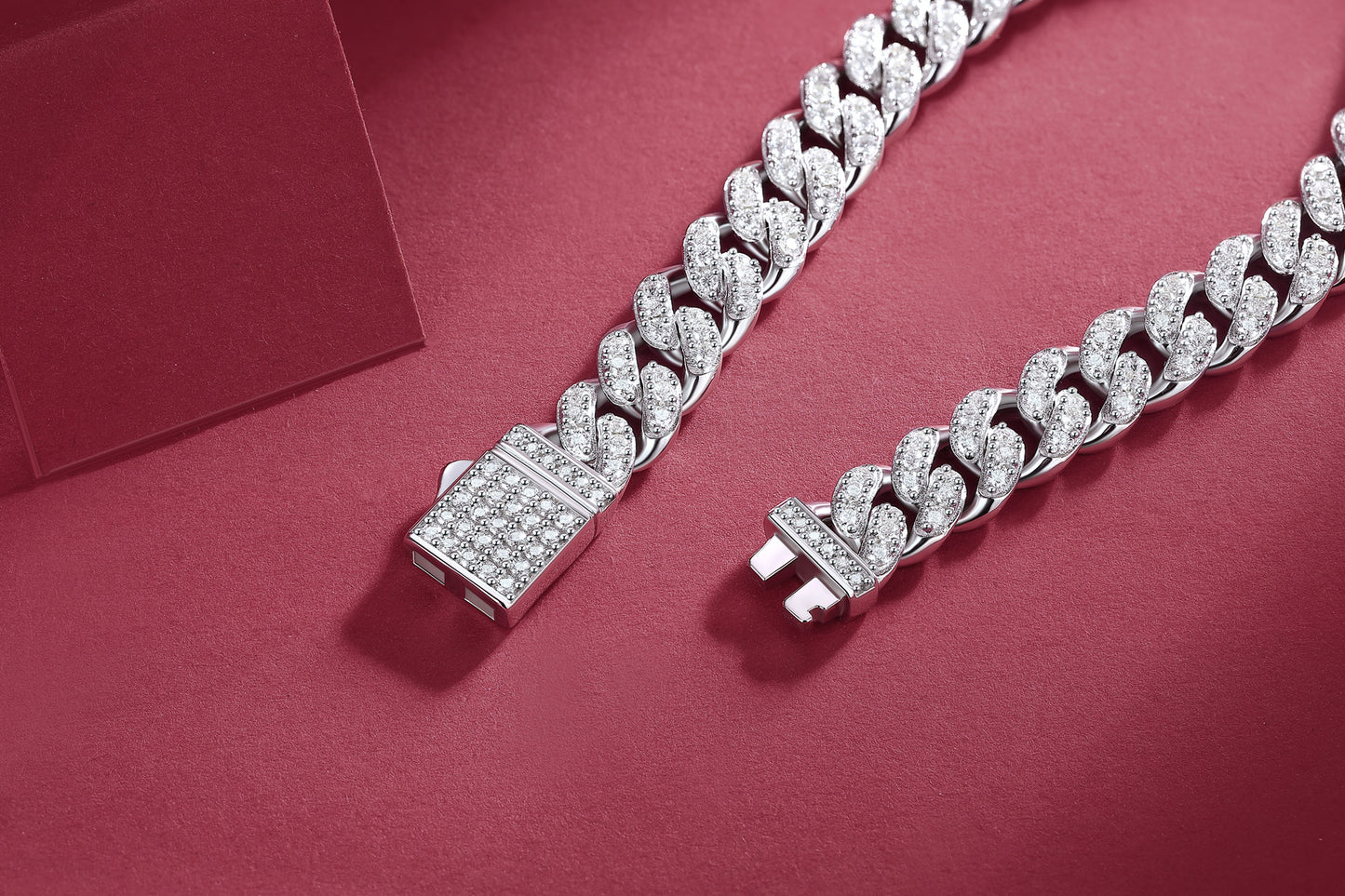 Goldz.vip - Silver Bracelet with Moissanite Gemstones - Sparkles Fire Rainbow Colors and will PASS a Diamond Tester