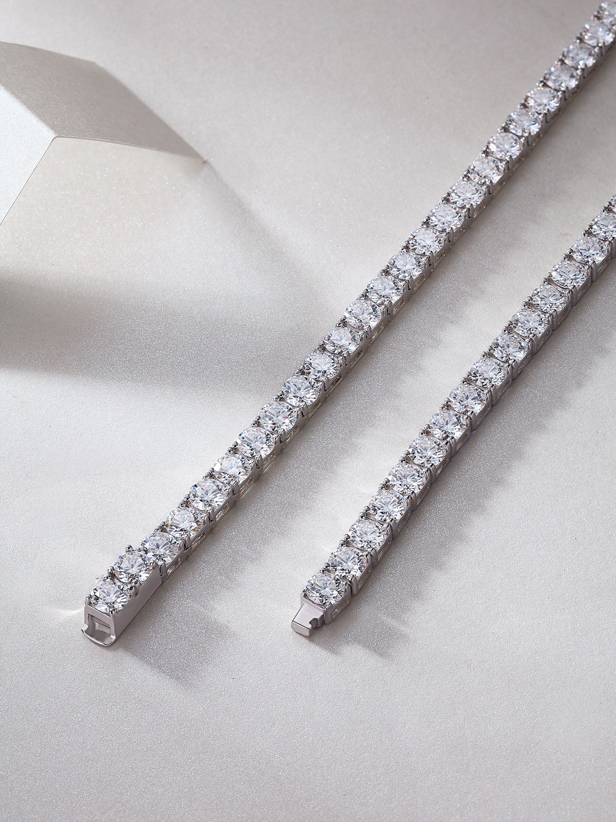 Ships from United States - Moissanite Diamond Silver Tennis Necklace - Goldz.vip