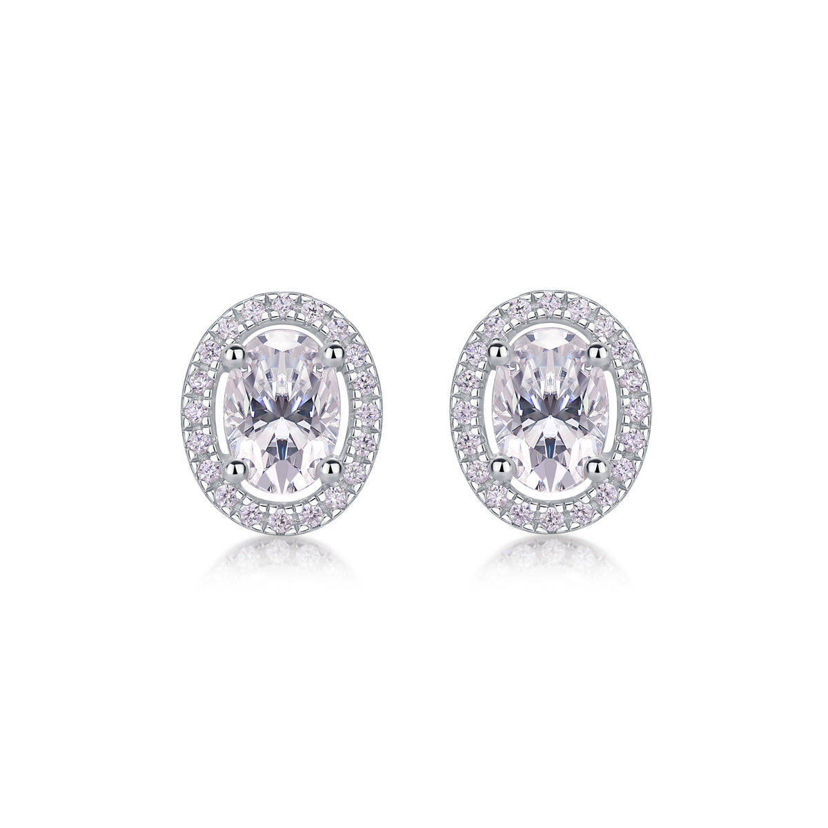 Phantom Night - Fashionable And Luxurious Diamond Jewelry Set With Moissanite S925 Sterling Silver And Platinum-plated Stud Earrings CJ