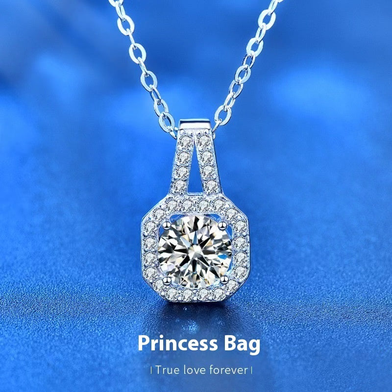 Moissanite  Silver Necklace For Women All-match
