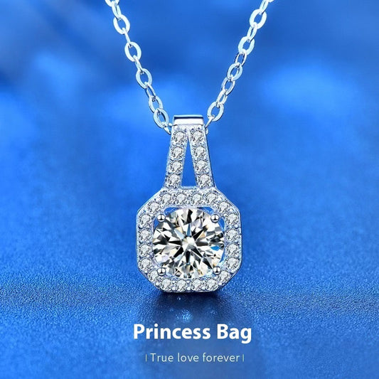 Moissanite  Silver Necklace For Women All-match