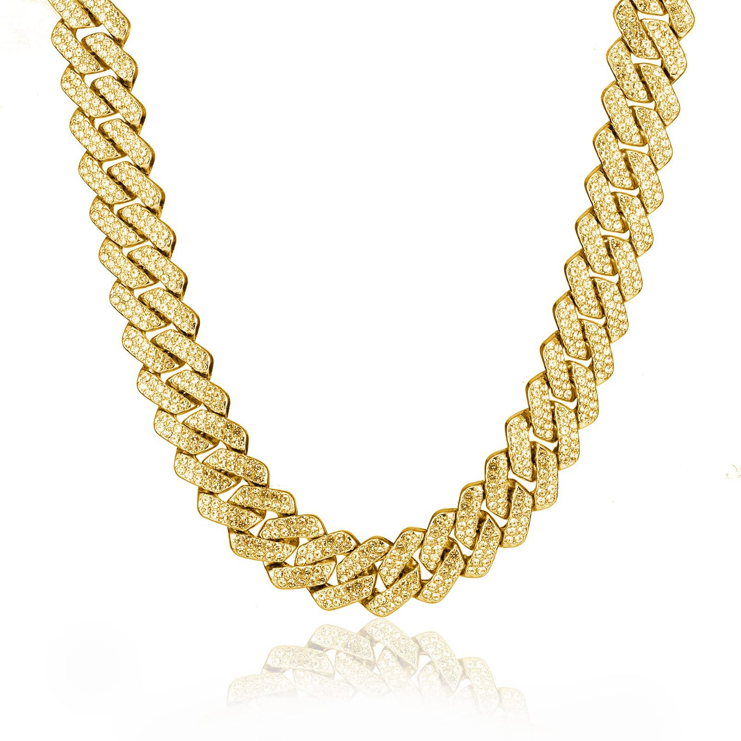 Miami Link Bracelet with Moissanite Diamonds , Silver , USA Seller , Quality Jewelry at an affordable deal at Goldz.vip