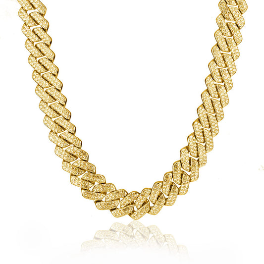 Miami Link Bracelet with Moissanite Diamonds , Silver , USA Seller , Quality Jewelry at an affordable deal at Goldz.vip