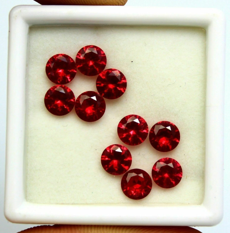 30.30 Total .Ct Weight Red Ruby Round Cut 6mm 40 Pcs Lot Loose Gemstone