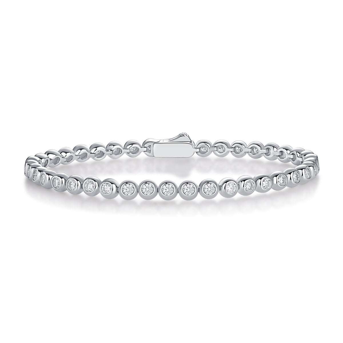 Shipping from USA -  Silver Tennis Bracelet with Moissanite Gemstones  - Plata - Pulsera - el brazalete - Moissanita
