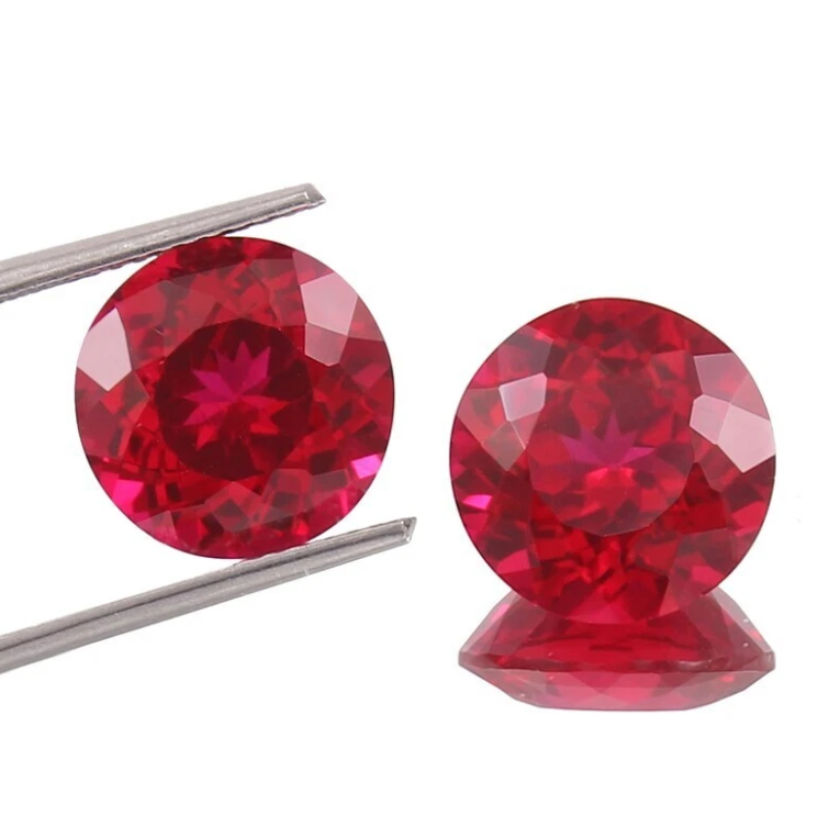 5.80 Ct Pair of 9 mm Natural Red Ruby Round Cut Loose Gemstones Certified R4