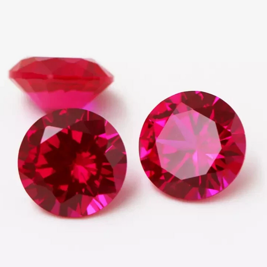 5.80 Ct Pair of 9 mm Natural Red Ruby Round Cut Loose Gemstones Certified R4