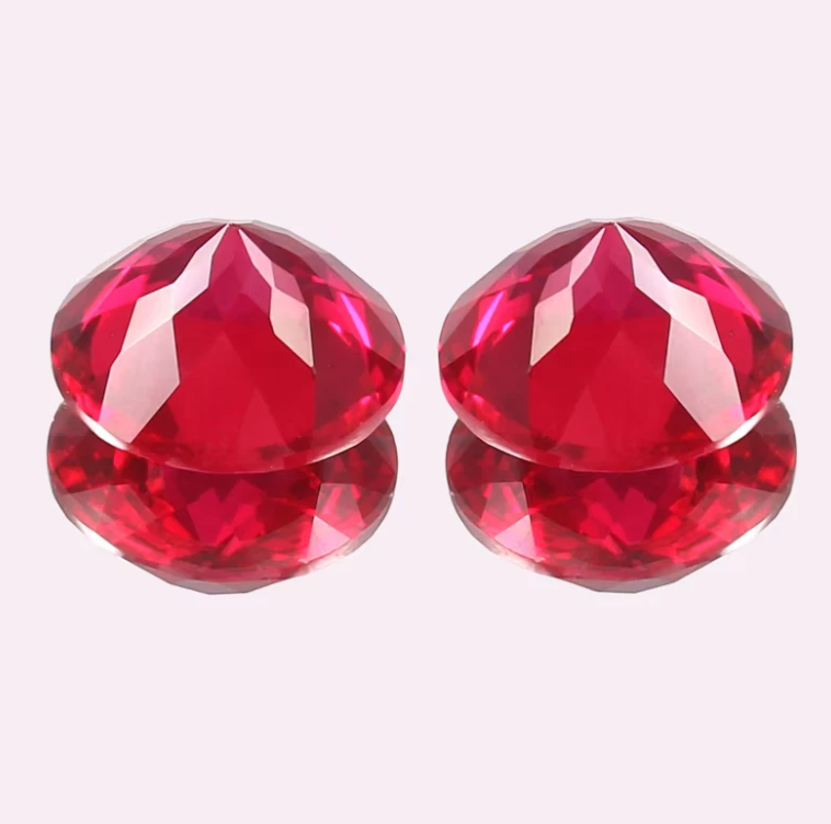 5.80 Ct Pair of 9 mm Natural Red Ruby Round Cut Loose Gemstones Certified R4