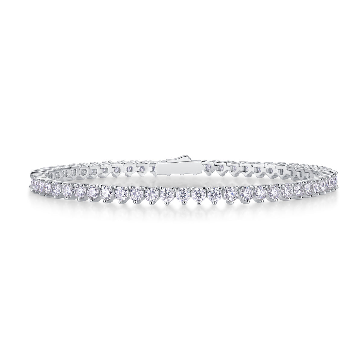 Goldz.vip - Silver Tennis Bracelet with Moissanite Gemstones - Dances Rainbow Colors - USA Seller - Iced Out Luxury Jewelry - plata la pulsera el brazalete moissanita