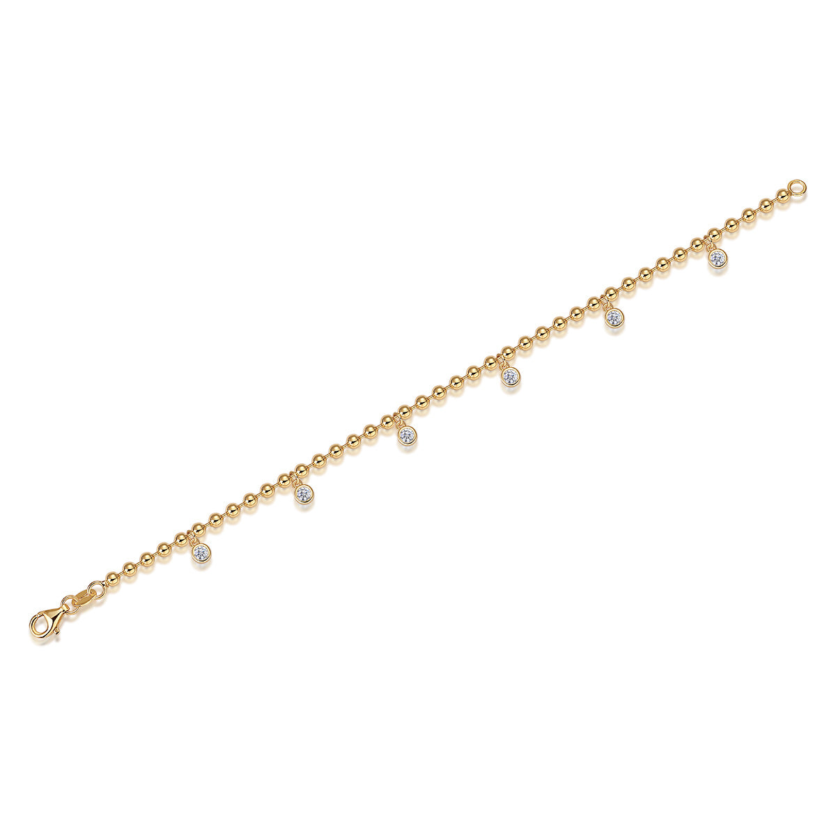 S925 Silver Bracelet Gold Plated with Moissanite Diamond