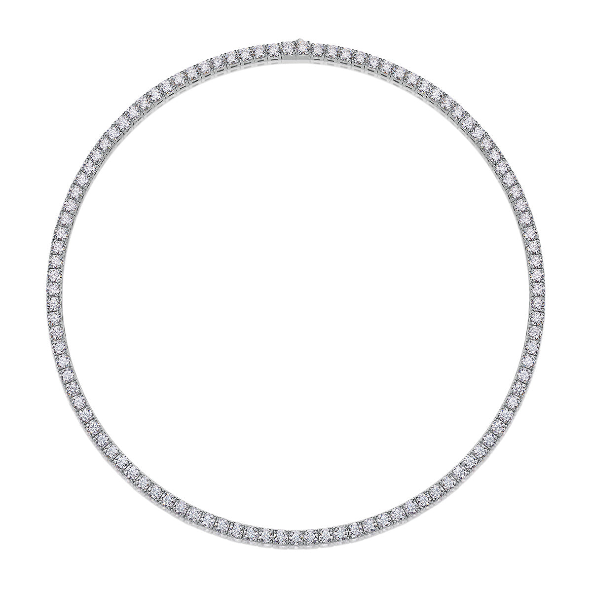 Goldz.vip Moissanite Diamond Tennis Necklace Silver look like a million bucks!