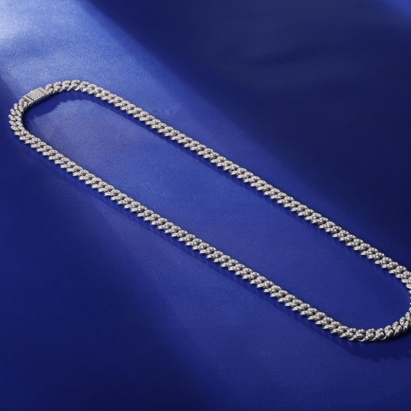 Goldz.vip Miami Link Cuban Necklace iced out in Moissanite Diamond bling