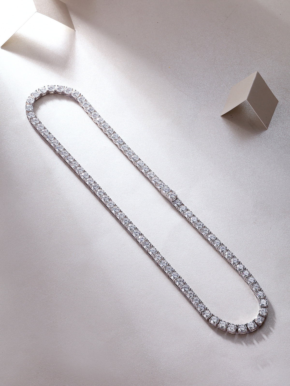 Ships from United States - Moissanite Diamond Silver Tennis Necklace - Goldz.vip
