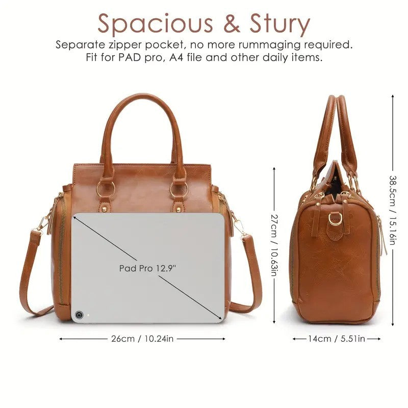 Ships from the United States of America - Women's Multifunctional Leather Shoulder Bag Handbag - Goldz.vip