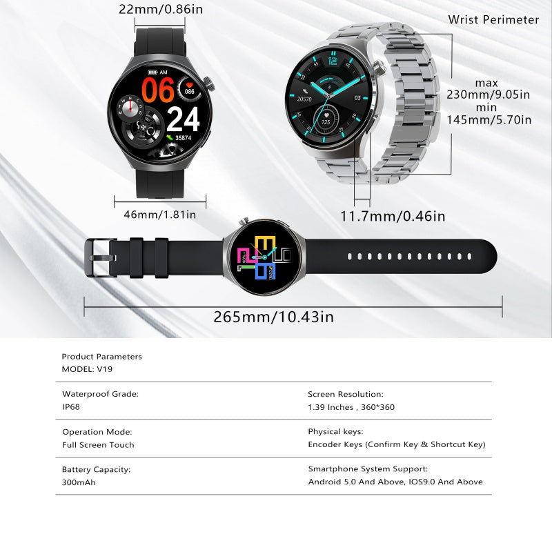 Businessman Smartwatch Answer Calls Heart Rate Monitor Waterproof