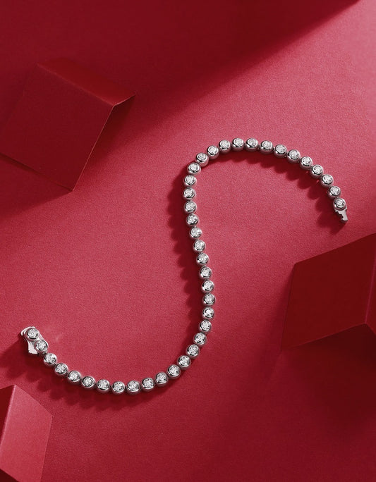 Shipping from USA -  Silver Tennis Bracelet with Moissanite Gemstones  - Plata - Pulsera - el brazalete - Moissanita