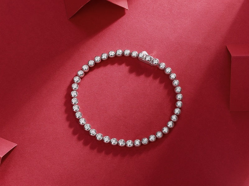 Shipping from USA -  Silver Tennis Bracelet with Moissanite Gemstones  - Plata - Pulsera - el brazalete - Moissanita