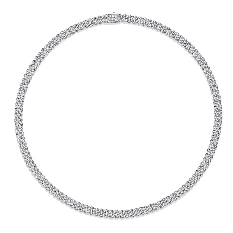 Goldz.vip Miami Link Cuban Necklace iced out in Moissanite Diamond bling