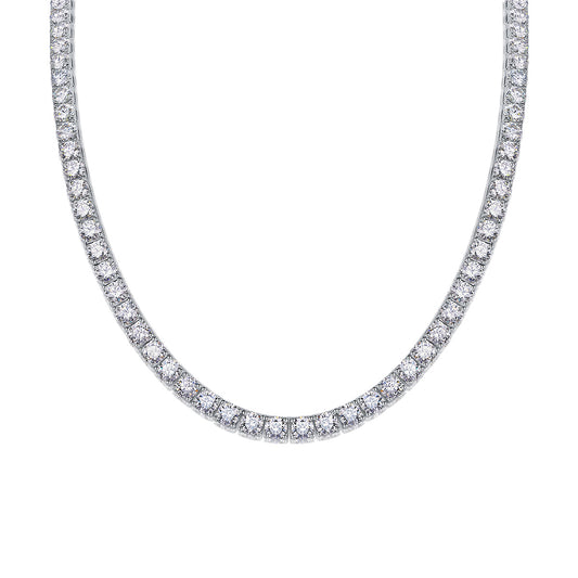 Ships from United States - Moissanite Diamond Silver Tennis Necklace - Goldz.vip