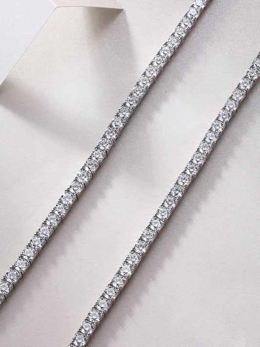 Goldz.vip Moissanite Diamond Tennis Necklace Silver look like a million bucks!