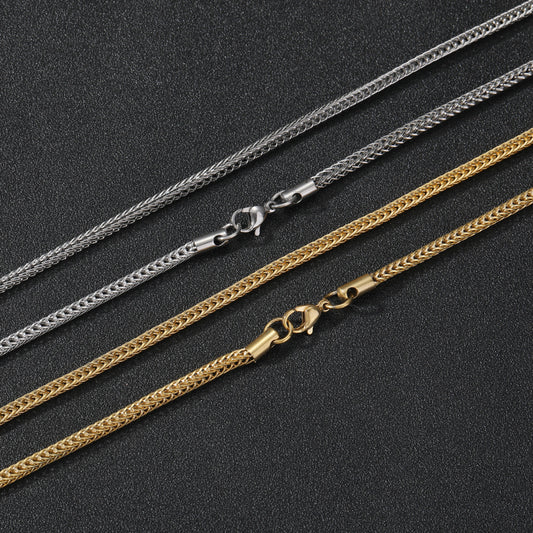 Stainless Steel Chain  Necklace For Men And Women Vacuum Electroplating
