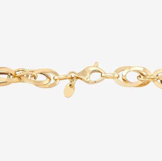 14K Yellow Gold Interlocking Link Bracelet Rio