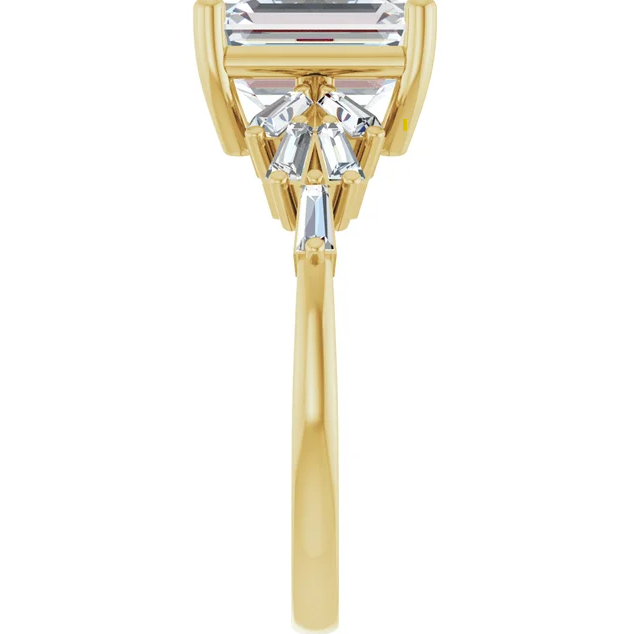 14K Yellow Gold Lab-Grown Diamond Semi-Set Engagement Ring STU