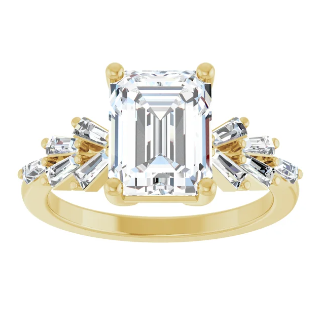 14K Yellow Gold Lab-Grown Diamond Semi-Set Engagement Ring STU